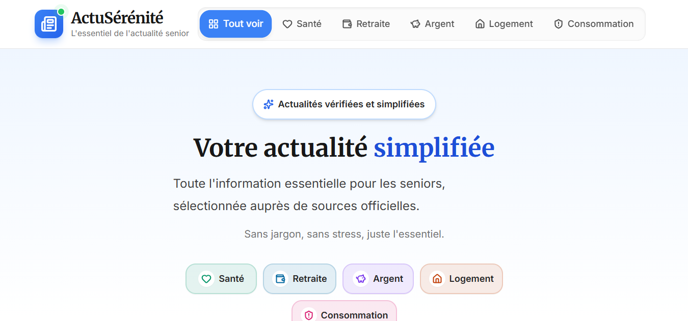 Case Study — ActuSérénité (News Platform for Seniors)