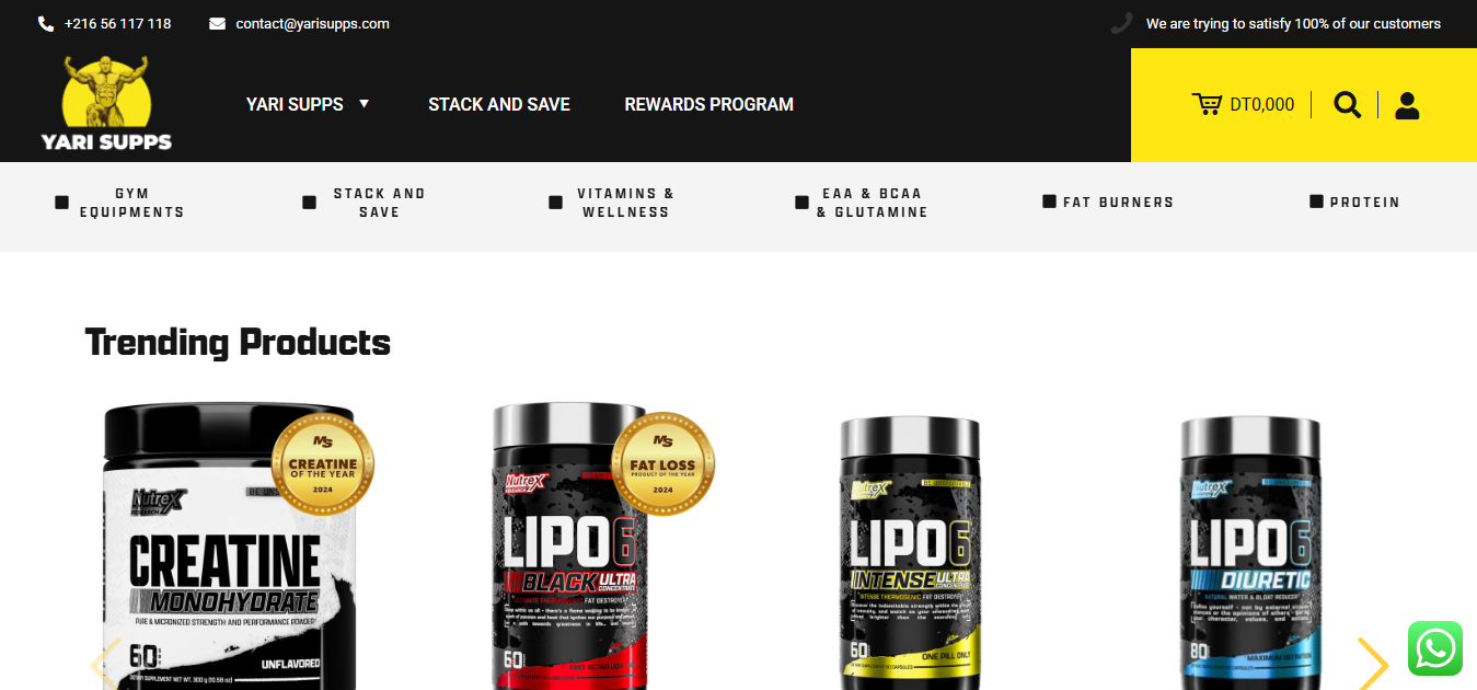 Case Study — YariSupps.com (Supplements E‑commerce Website)